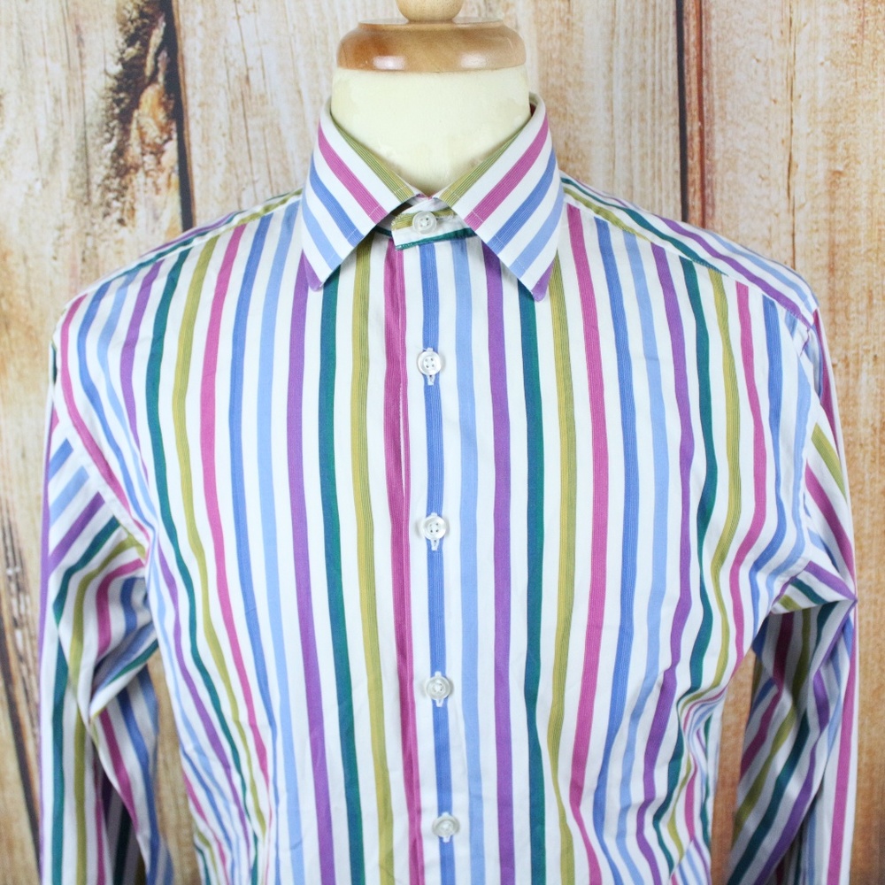 Thomas Pink Dress Shirt 15.5 Colorful French Cuffs